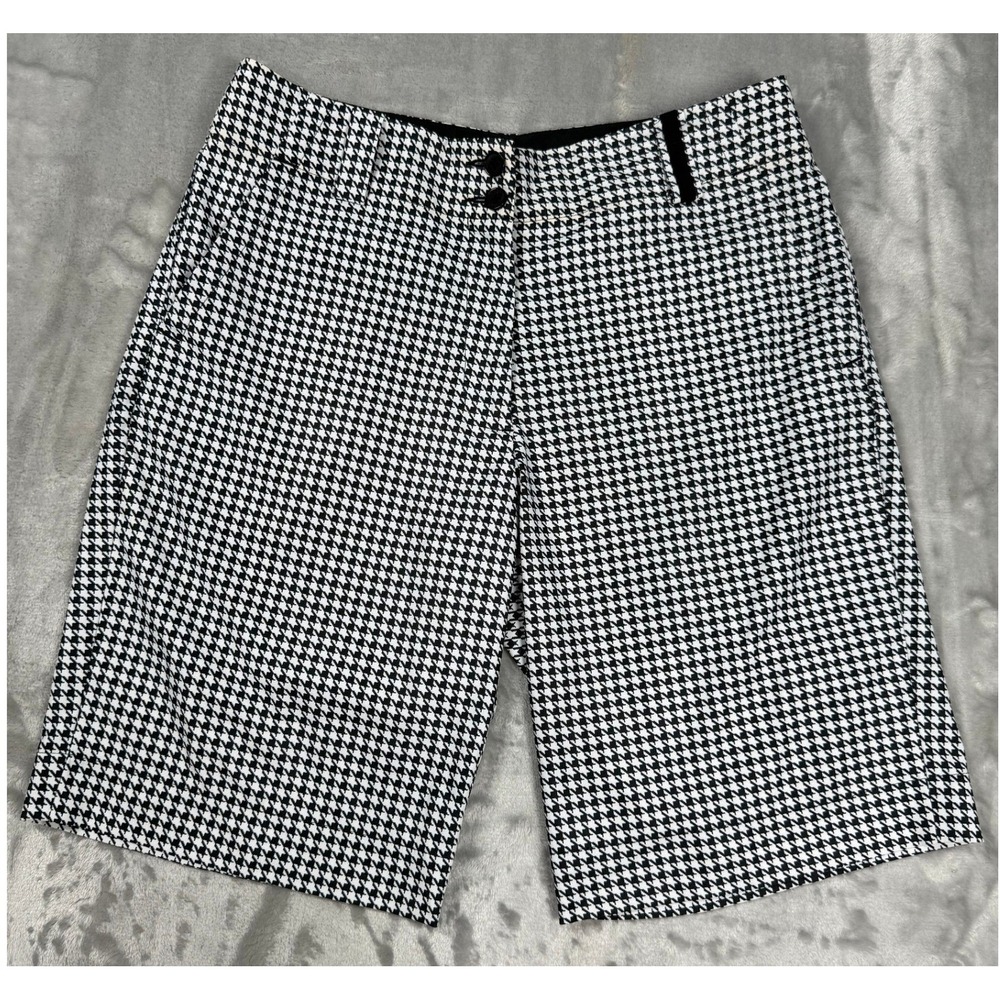Nike Golf FitDry Womens Golf Houndstooth Bermuda Shorts Size 4